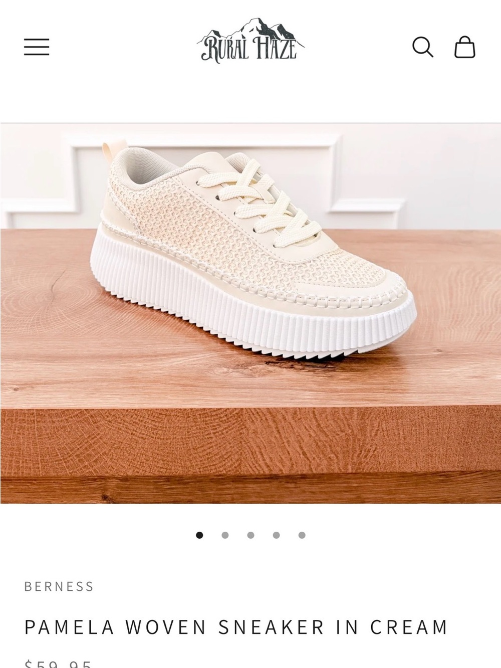 Women’s Berness Pamela woven sneaker Cream Sneaker new in box retail $59.95